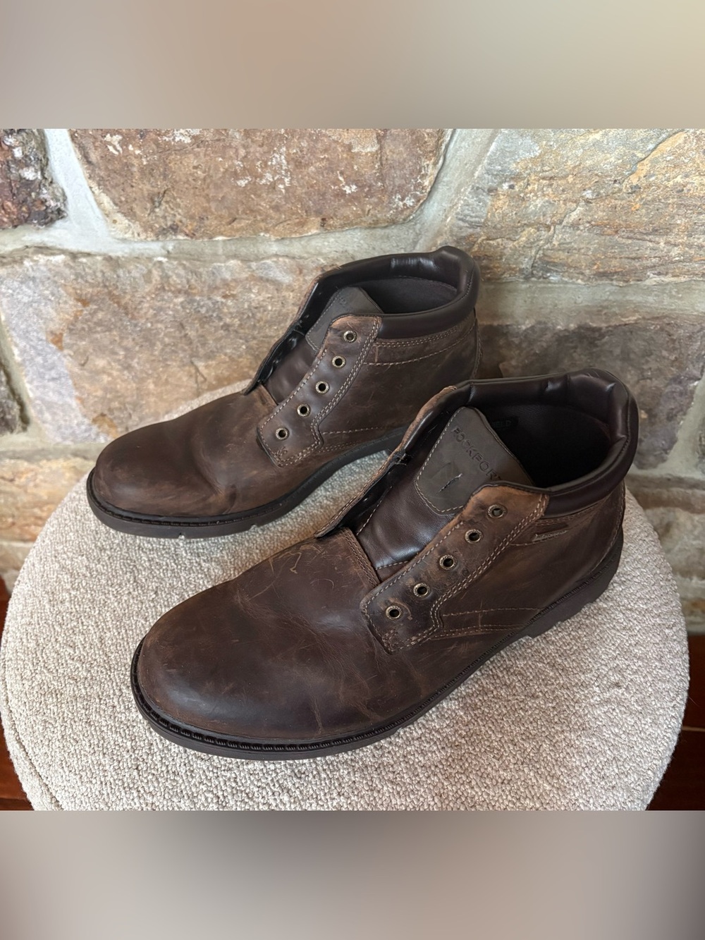 ROCKPORT SS PLAIN TOE BOOT A13715 SIZE 10.5